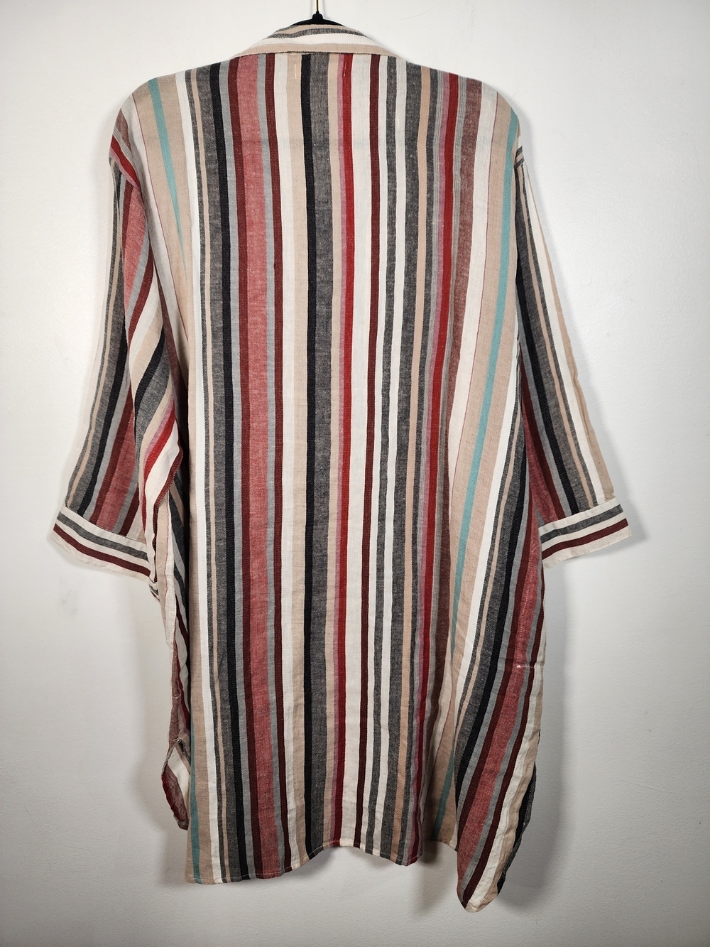 Natural Life Striped Shift Shirt Dress Coastal Comfy Casual Beach Tunic - Picture 2 of 5